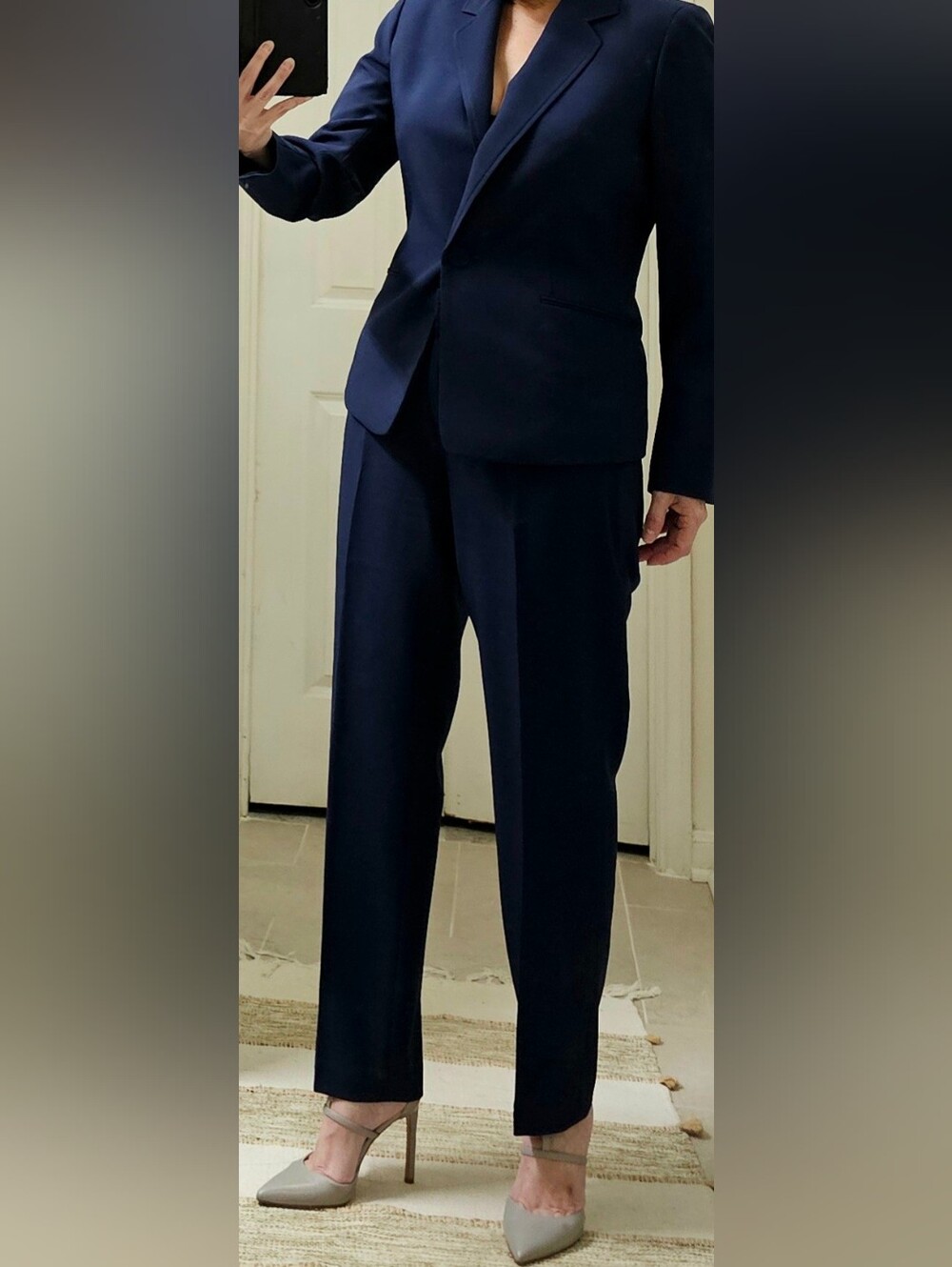Le Suit Women's Navy 2 Piece Suit 10